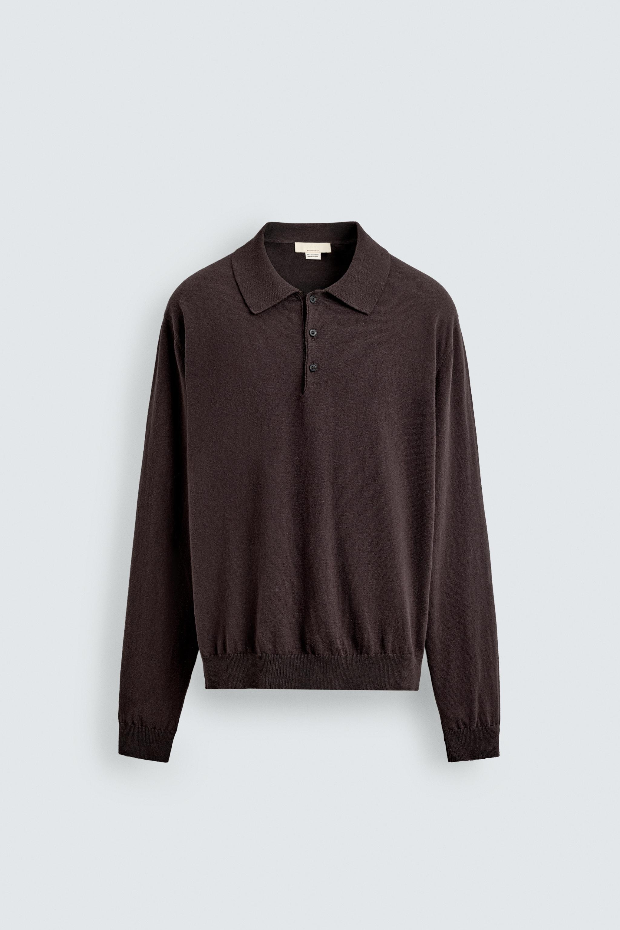 COTTON LINEN BLEND KNIT POLO SHIRT
